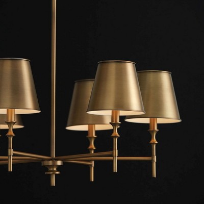 Whitney Aged Brass 6-Light Candle Chandelier