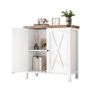 Buffet Cabinet Farmhouse Storage Cabinet with Doors and Shelves, Buffets and Sideboards Entryway Cabinet for Living Room, Dining Room - 1 of 4