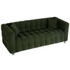 Sofa Couch, Living Room Couch With 2 Pillows, Metal Legs, Wide Arm And Backrest Modern Upholstered Comfy Couch Sofas - 2 of 4