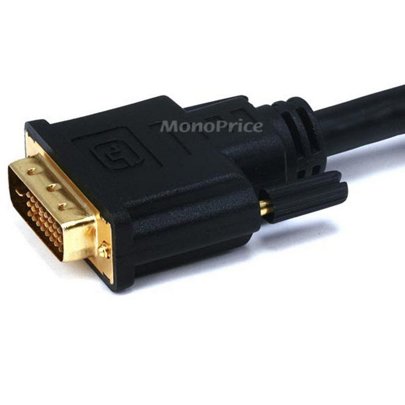 Monoprice DVI Extension Cable - 6 Feet - Black | 28AWG Dual Link Digital 24-pin Male to 24-pin Female Gold Plated, 2 of 4