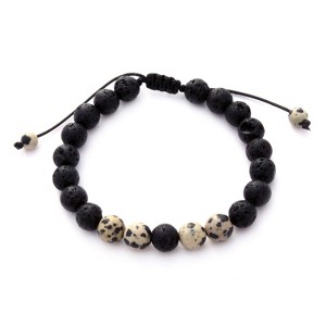 Plantlife Aromatherapy Bracelet - Adjustable Dalmatian Jasper & Lava Rock, Natural Stone Jewelry for Essential Oil Diffusion & Wellness - 1 of 1