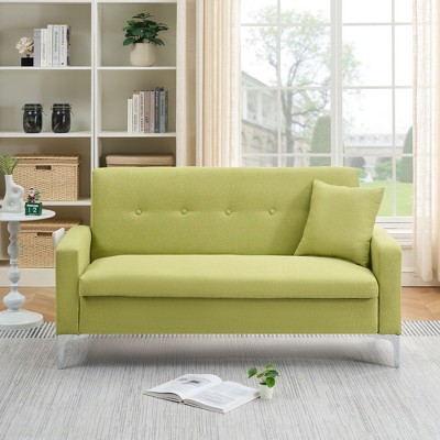 SKRAN 57.1" Suede Fabric Loveseat with Side Storage Pocket with Upholstery and Multi-Functional Storage for Living Room, Apartment, Home Office