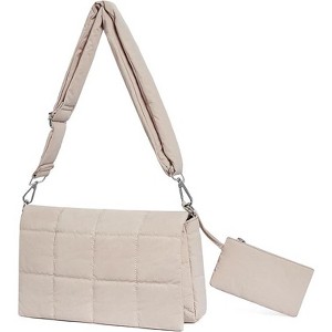 CLUCI Puffer Shoulder Bag Puffy Crossbody Purse for Women Middle Tote Bag Lightweight Cotton Padded Hobo Handbag - 1 of 3