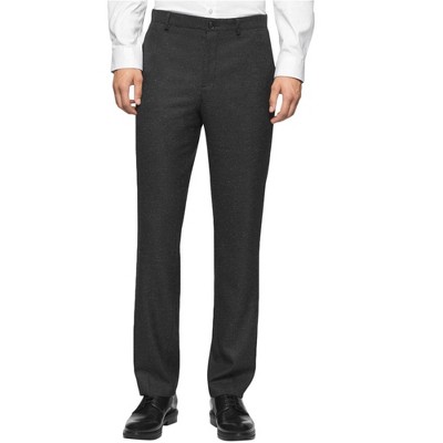 Calvin Klein Mens Textured Casual Trouser Pants, black, 33W x 30L