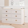 6 Drawers Dresser for Bedroom, Changing Table Dresser with Power Outlets, Soft Changing Pad & Removable Top, Baby Dresser for Nursery - 2 of 4