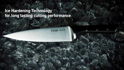 Ice Force 11-Piece Stainless Steel Knife Block Set with Black Handles