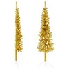 vidaXL Slim Artificial Half Christmas Tree - Gold PVC and Steel Christmas Tree - 2 of 4
