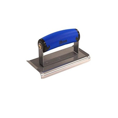Bon Tool 62-417 Curved End Edger - Stainless Steel 6-inch X 2 7/8-inch - 3/8-inch Radius X 1/2-inch Lip Comfort Grip Handle
