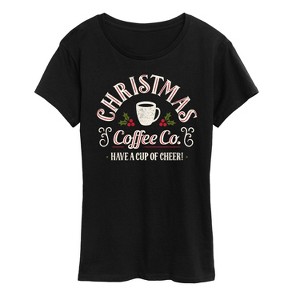 Women's - Instant Message - Christmas Coffee Co Short Sleeve Graphic T-Shirt - 1 of 4