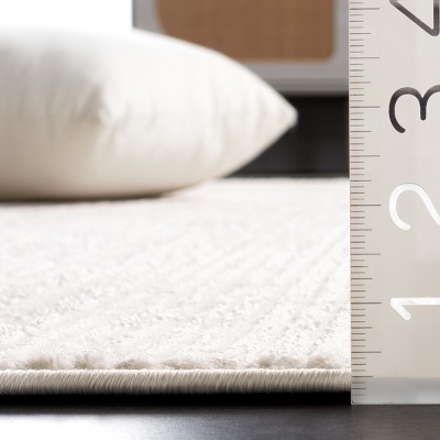 Ivory Hand-Knotted Synthetic Area Rug, 5'3" x 7'6"