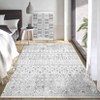 5'x7' Washable Geometric Living Room Rugs, Indoor Farmhouse Non Slip Bedroom Carpet, Large Stain Resistant Dining Room Rugs, Grey - 2 of 4