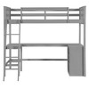 TiramisuBest Twin Loft Bed with Desk & Shelves, White, Space-Saving Wooden Loft Bed for Kids, Study & Play - 3 of 4