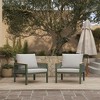 LuxenHome Outdoor Aluminum with Wood-Style Plastic Armchairs with Cushions, Set of 2 - 2 of 4