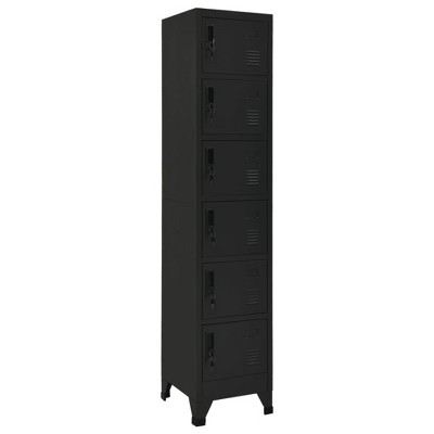 VidaXL Locker Cabinet Black 15 in.x15.7 in.x70.9 in. Steel