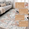 5x7 Vintage  Medallion Washable Area Rug, Low-Pile Non-Slip Soft Carpet for Living Room, Bedroom, Office, Farmhouse, Orange - 4 of 4