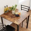 Dining Table for 2, Small Table and Chairs Set of 2, Dinette Set for 2, Square Dinner Table Set, 3 Piece Kitchen & Dining Room Sets for Small Space - 2 of 4