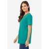 Woman Within Plus Size Petite Perfect Short-Sleeve V-Neck Tee - 4 of 4