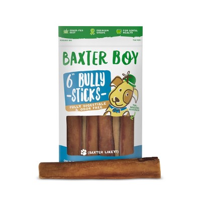 Baxter Boy 6" Odor Free Bully Sticks Beef Dog Treats - 3pk