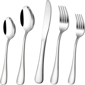 Attop 40-piece silverware set, stainless steel cutlery set, serves 8 people, cutlery includes knife, fork and spoon, mirror polish, dishwasher safe - 1 of 4