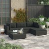 vidaXL Patio Lounge Set Set of 5 Black PE Rattan Modular - 2 of 4