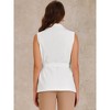Allegra K Women's Fashion Button Up Belt V Neck Sleeveless Suit Vest - 3 of 4