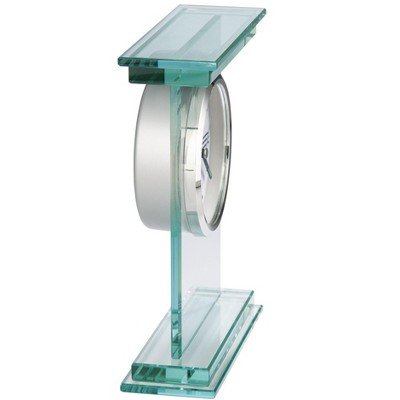 Modern Chrome and Glass Tabletop Alarm Clock