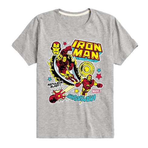 Boys' - Marvel - Iron Man Sticker Style Short Sleeve Graphic T-Shirt - image 1 of 4