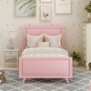 Twim Size Wood Platform Bed with Headboard and Wood Slat Support - 2 of 4
