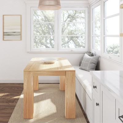 Blonde Wirebrush Solid Wood 48" Modern Dining Table