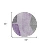 Purple Eggplant And Gray Abstract Washable Indoor Outdoor Area Rug - 3 of 4