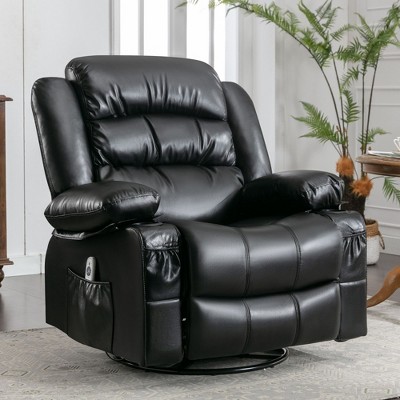 NicBex Recliner Chair Massage Chair with Heating Rocking Chair with USB Port Swivel Accent Chair Lounge Chair with Cup Holders