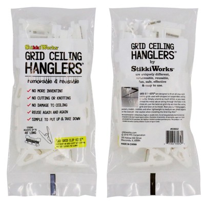 Stikkiworks Ceiling Hangers Grid Clip 10/Pk 33032