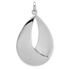 Black Bow Jewelry Sterling Silver Polished and Textured Teardrop Pendant, 25 x 42mm - 3 of 4
