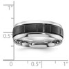 Black Bow Jewelry 8mm Cobalt Black Plated Brushed Grooved Center Standard Fit Band - 4 of 4