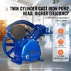 VEVOR Air Compressor Pump Head, 5.5HP 5.75CFM @ 90PSI, Twin Cylinder Oil Lubricated Air Compressor Piston Pump Head, with Max. 185PSI Pressure,Blue - 3 of 4
