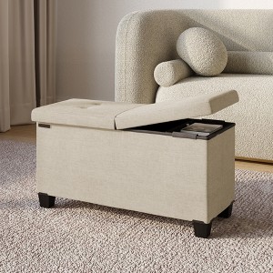 StorageBud Storage Ottoman for Bedroom End of Bed, Fabric Storage Bench, Large Storage Ottoman Bench, Entryway Bench with Storage - 1 of 4