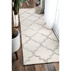 Nuloom Park Avenue Geometric 2x8 Wool Runner Rug for Living Room Bedroom Dining Room Entryway Hallway Kitchen, Ivory/Off White - 2 of 4