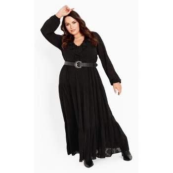 Knox Rose™ Women's Plus Size Long Sleeve Velvet A-Line Dress Black 3X -  ShopStyle