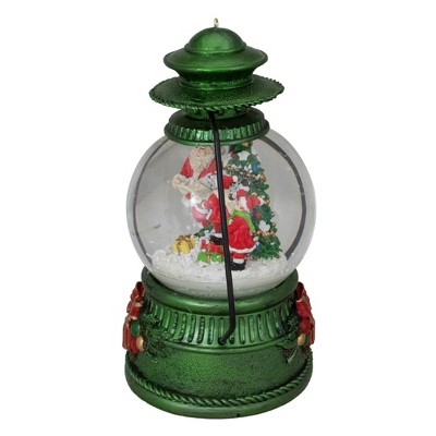 8" Green Lantern Snow Globe with Santa Claus and Kids