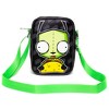 Nickelodeon Bag, Cross Body, Invader Zim GIR Taco Pose With Taco Print Black Gray, Vegan Leather - 4 of 4