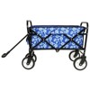 VisioGear Colorful Collapsible Foldable Wagon Cart, Beach Wagon, Utility Wagon Grocery for Cart Camping Shopping, Blue Flower, 25.98"*17.32"*37.4" - 2 of 4