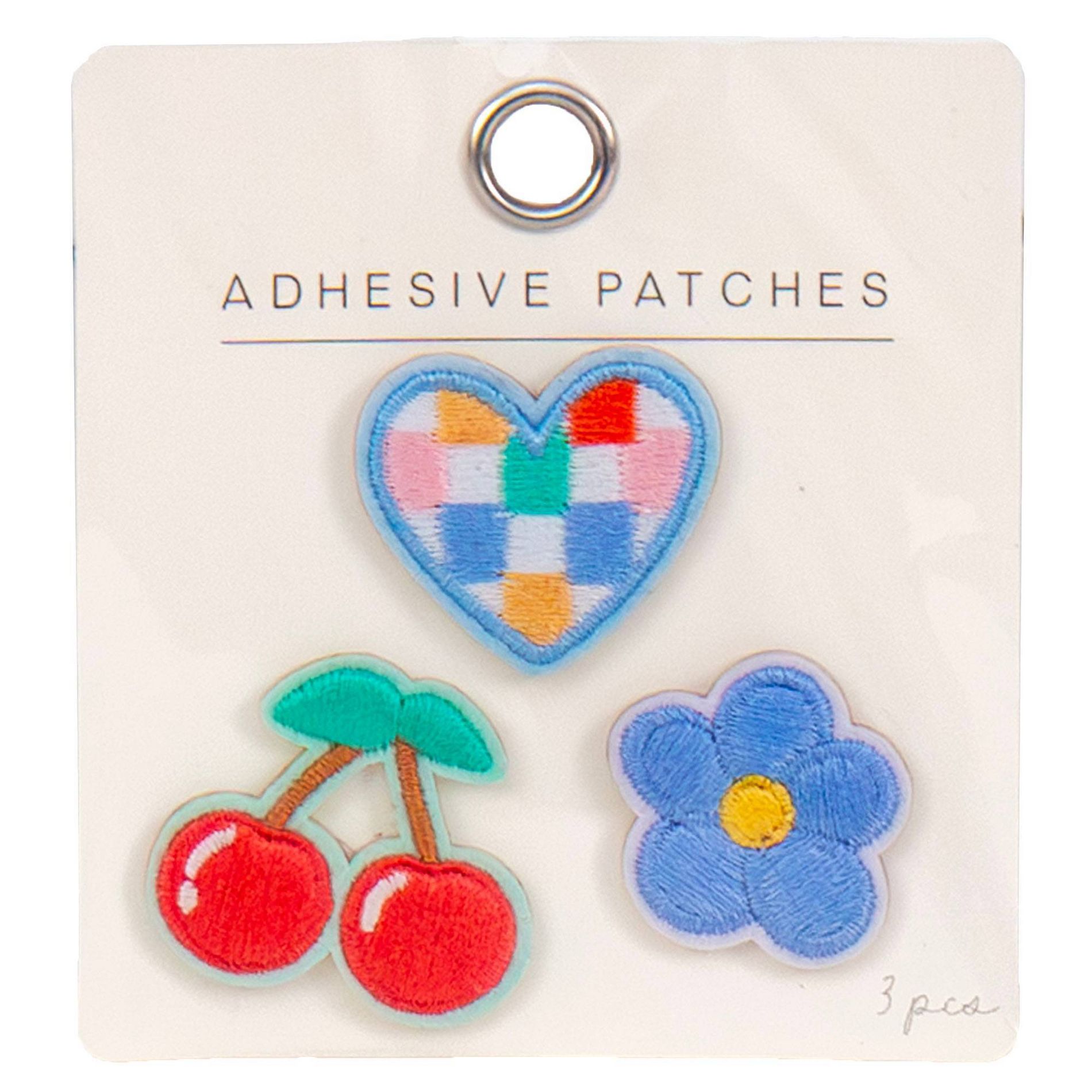 Horizon Group 3pk Mini Self-Adhesive Heart, Cherries, Flower Patch Set