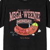 Spongebob Squarepants Mega Weenie Monday Adult Black Crew Neck Short Sleeve T-shirt - 2 of 4
