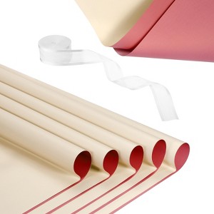 Unique Bargains Waterproof DIY Crafts Packaging Gift Wrap with Ribbon 1 Set - 1 of 4