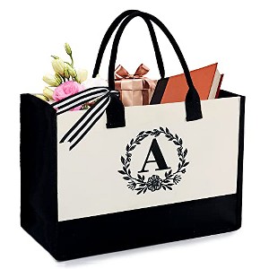 BeeGreen Embroidery Monogram Initial Tote Bag for Women Teacher Mom - 1 of 4