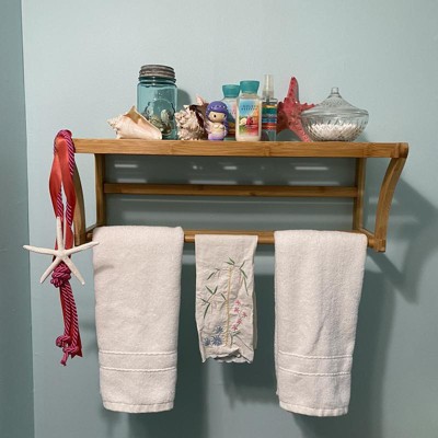 Wall shelf with store towel bar target