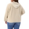 Agnes Orinda Women's Plus Size Fleece Hooded Fuzzy Long Sleeve Button Down Casual Teddy Jacket with Pockets - 4 of 4