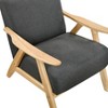 Okak Modern Accent Chair Living Room Chair with Comfy Fabric Upholstered 1pc Solid Rubber Wood Stylish Armchair for Reading Room Bedroom - 3 of 4