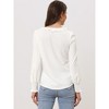 Allegra K Women's Ruffle V Neck Peplum Long Sleeve Casual Office Tops - 4 of 4