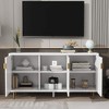ORRD 70" Modern TV Stand - 3-Door Media Console with Adjustable Shelves for Living Room（White） - 4 of 4